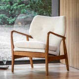 Rivervista Armchair Cream Fabric with Oak Frame - Maison Rêves UK