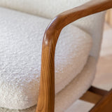 Rivervista Armchair Cream Fabric with Oak Frame - Maison Rêves UK