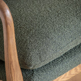 Rivervista Armchair Green Fabric with Oak Frame - Maison Rêves UK