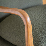 Rivervista Armchair Green Fabric with Oak Frame - Maison Rêves UK