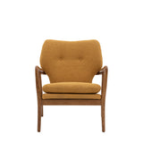 Rivervista Armchair Ochre Fabric with Oak Frame - Maison Rêves UK