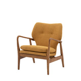 Rivervista Armchair Ochre Fabric with Oak Frame - Maison Rêves UK