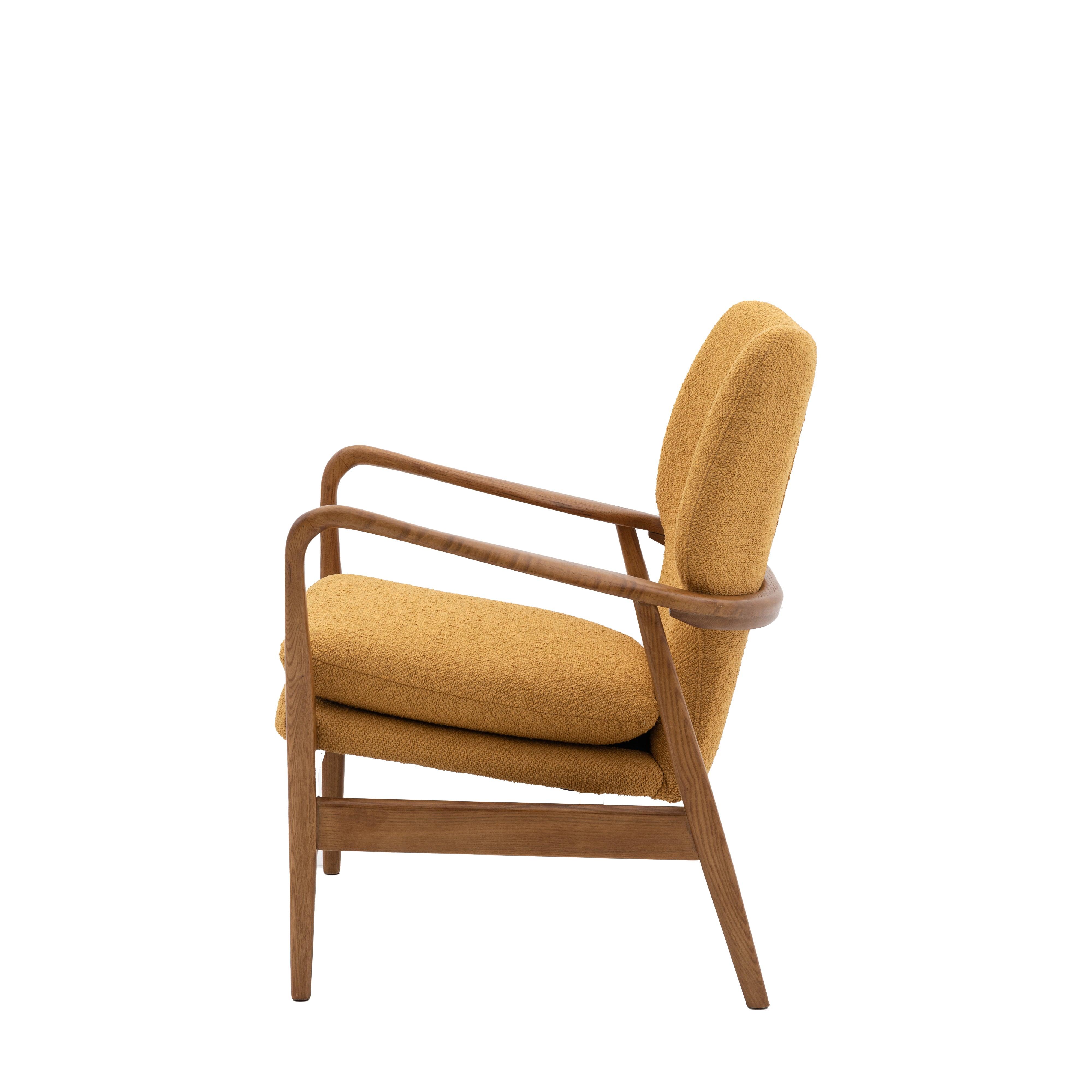 Rivervista Armchair Ochre Fabric with Oak Frame - Maison Rêves UK