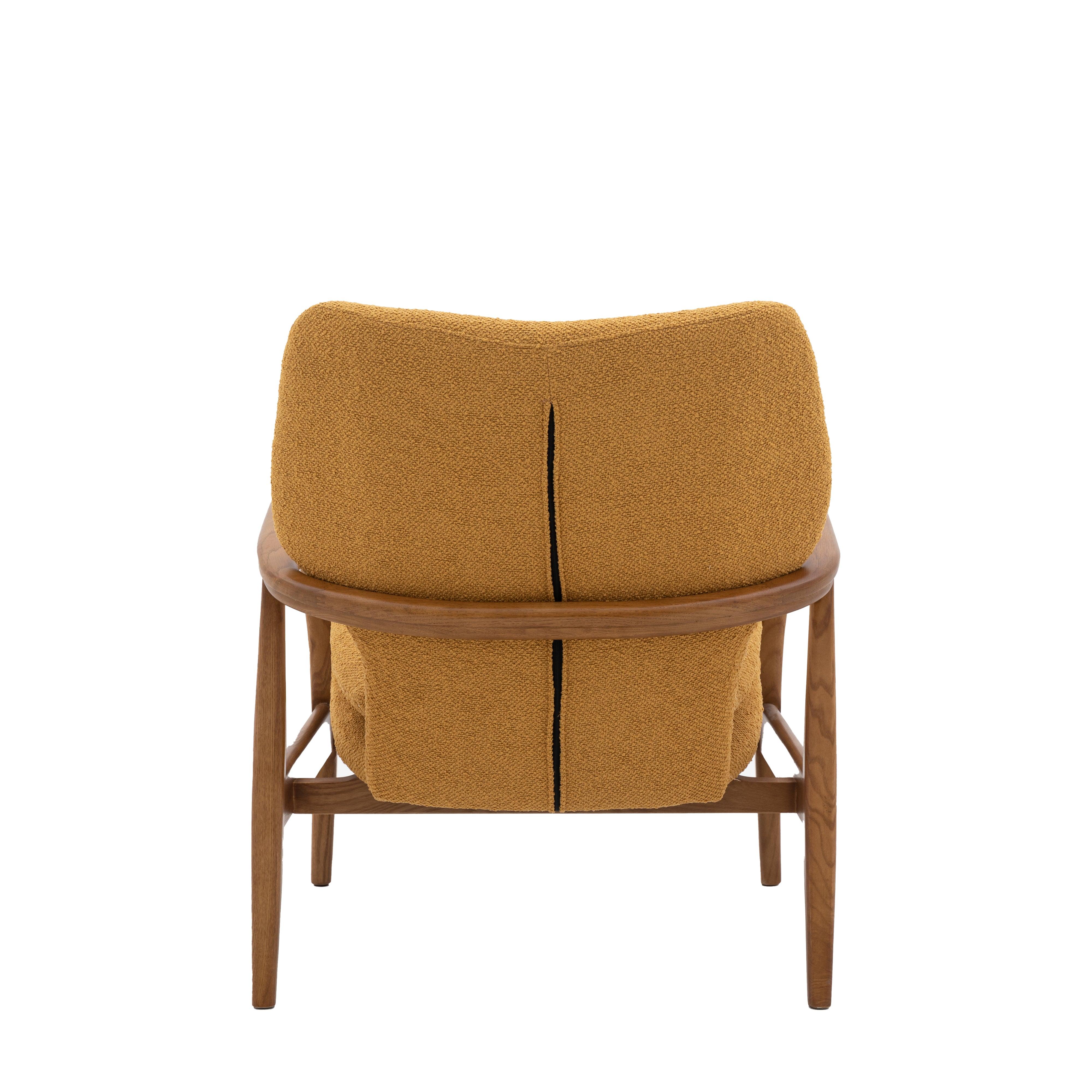 Rivervista Armchair Ochre Fabric with Oak Frame - Maison Rêves UK