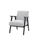 Serenara Armchair Mottled Stone Fabric with Oak Frame - Maison Rêves UK