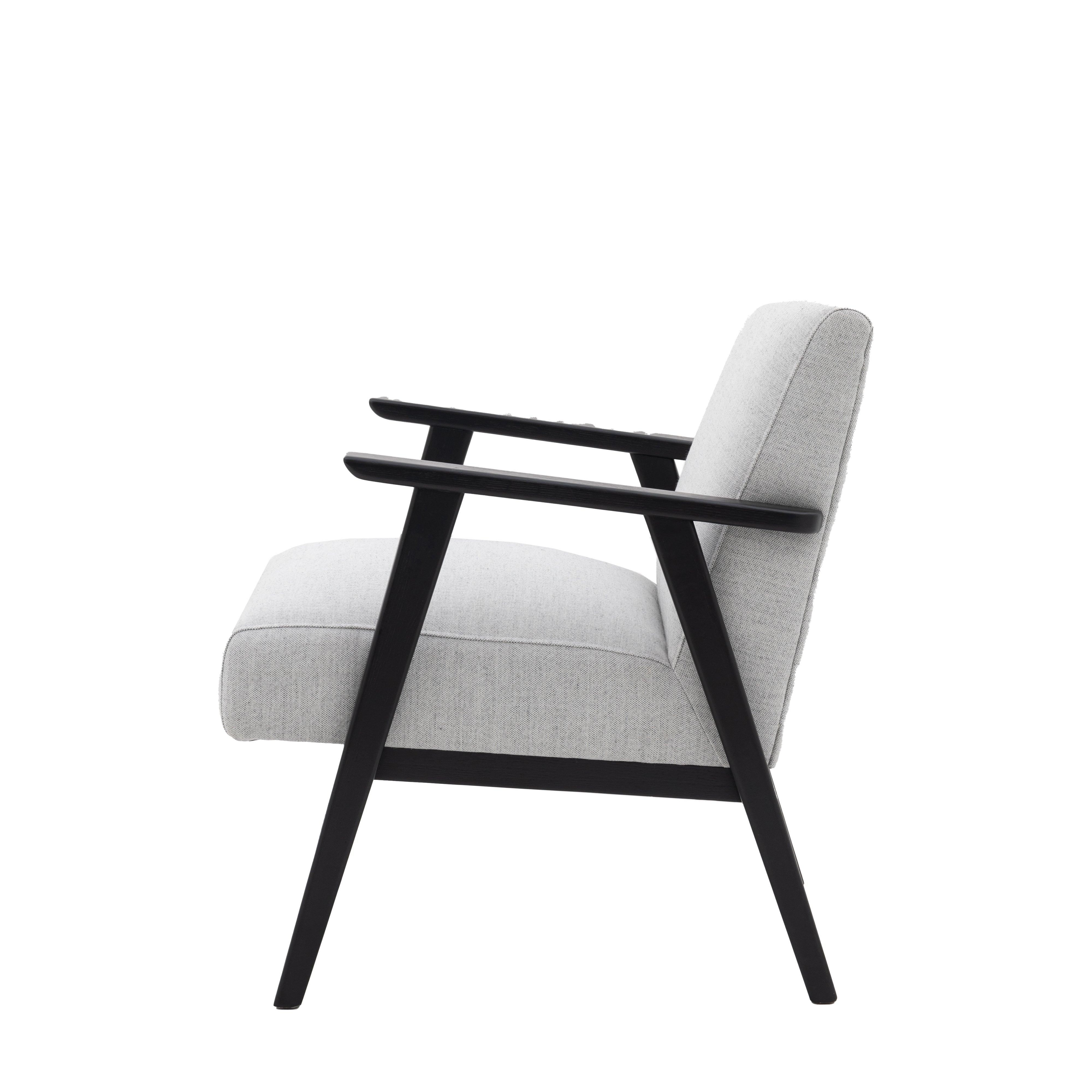 Serenara Armchair Mottled Stone Fabric with Oak Frame - Maison Rêves UK