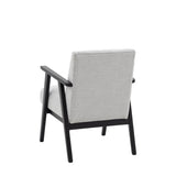 Serenara Armchair Mottled Stone Fabric with Oak Frame - Maison Rêves UK