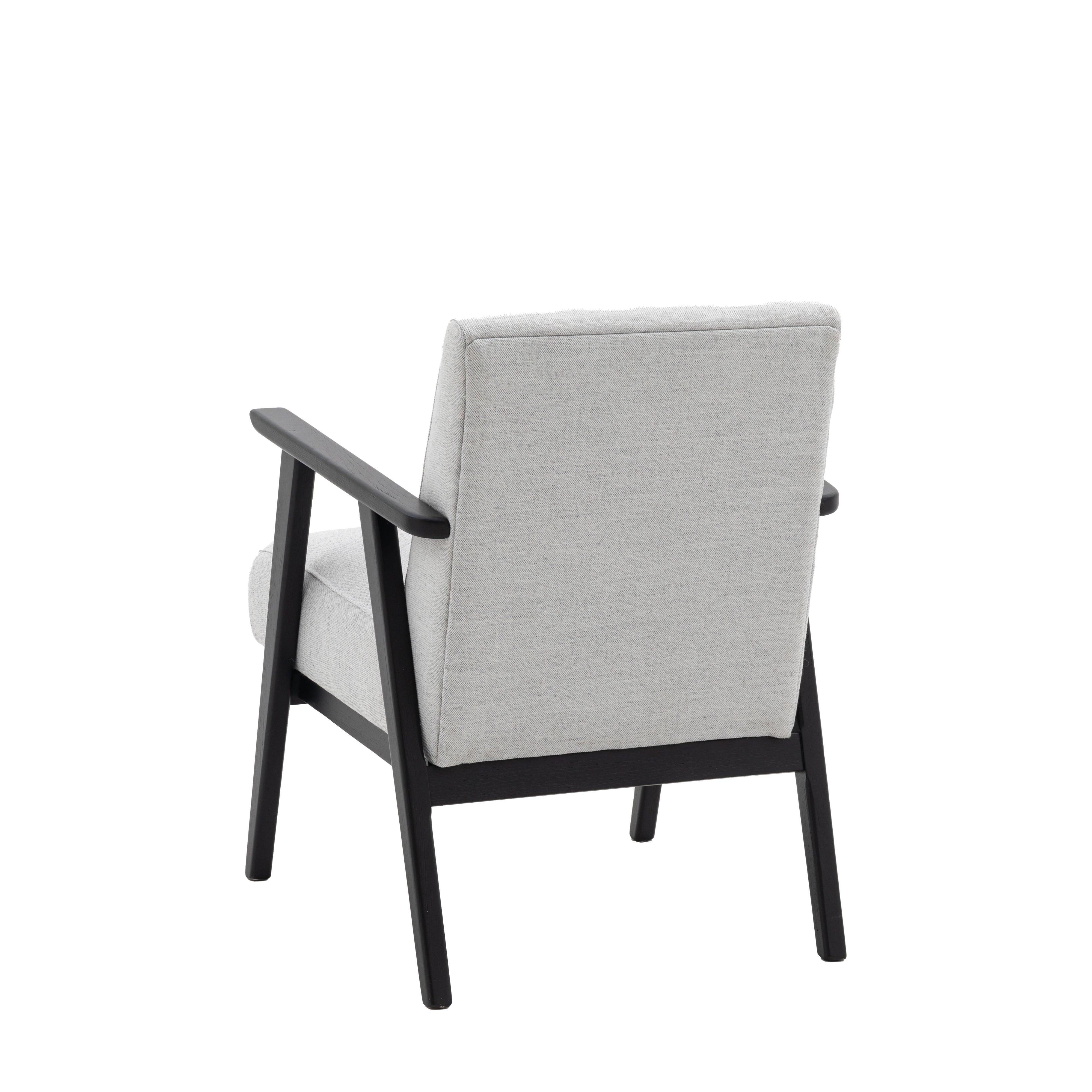 Serenara Armchair Mottled Stone Fabric with Oak Frame - Maison Rêves UK