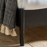 Severin Rattan Double 4'6 Bed with Black Oak Wood Frame - Maison Rêves UK