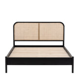 Severin Rattan King 5' Bed with Black Oak Frame - Maison Rêves UK
