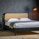 Severin Rattan King 5' Bed with Black Oak Frame - Maison Rêves UK