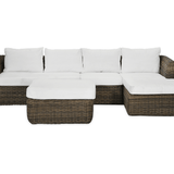 Skala Outdoor All Weather Rattan Sofa Set with Ottoman - Maison Rêves UK