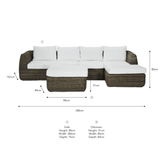 Skala Outdoor All Weather Rattan Sofa Set with Ottoman - Maison Rêves UK