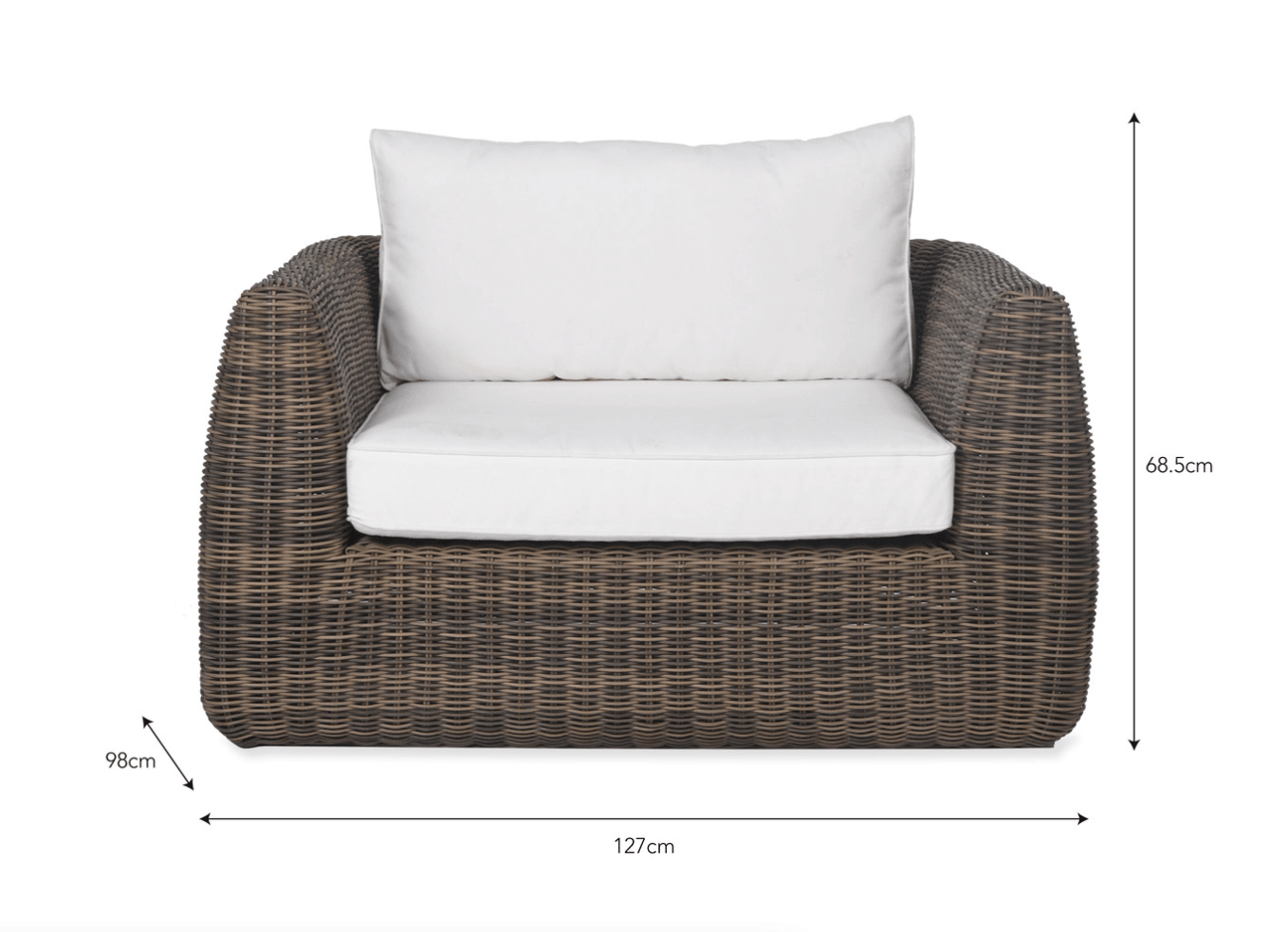 Skala Rattan Outdoor & Garden Sun Armchair - Maison Rêves UK