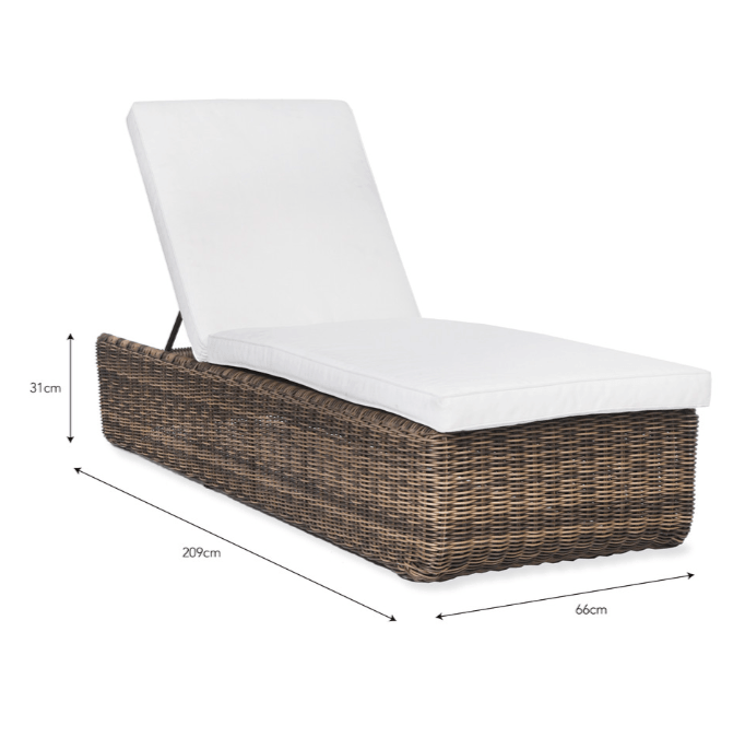 Skala Rattan Outdoor & Garden Sun Lounger - Maison Rêves UK