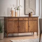 Solanis 3 Door/3 Drawer Mindi Wood Sideboard - Maison Rêves UK