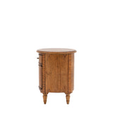 Solanis Drum Mindi Wood Side Table - Maison Rêves UK