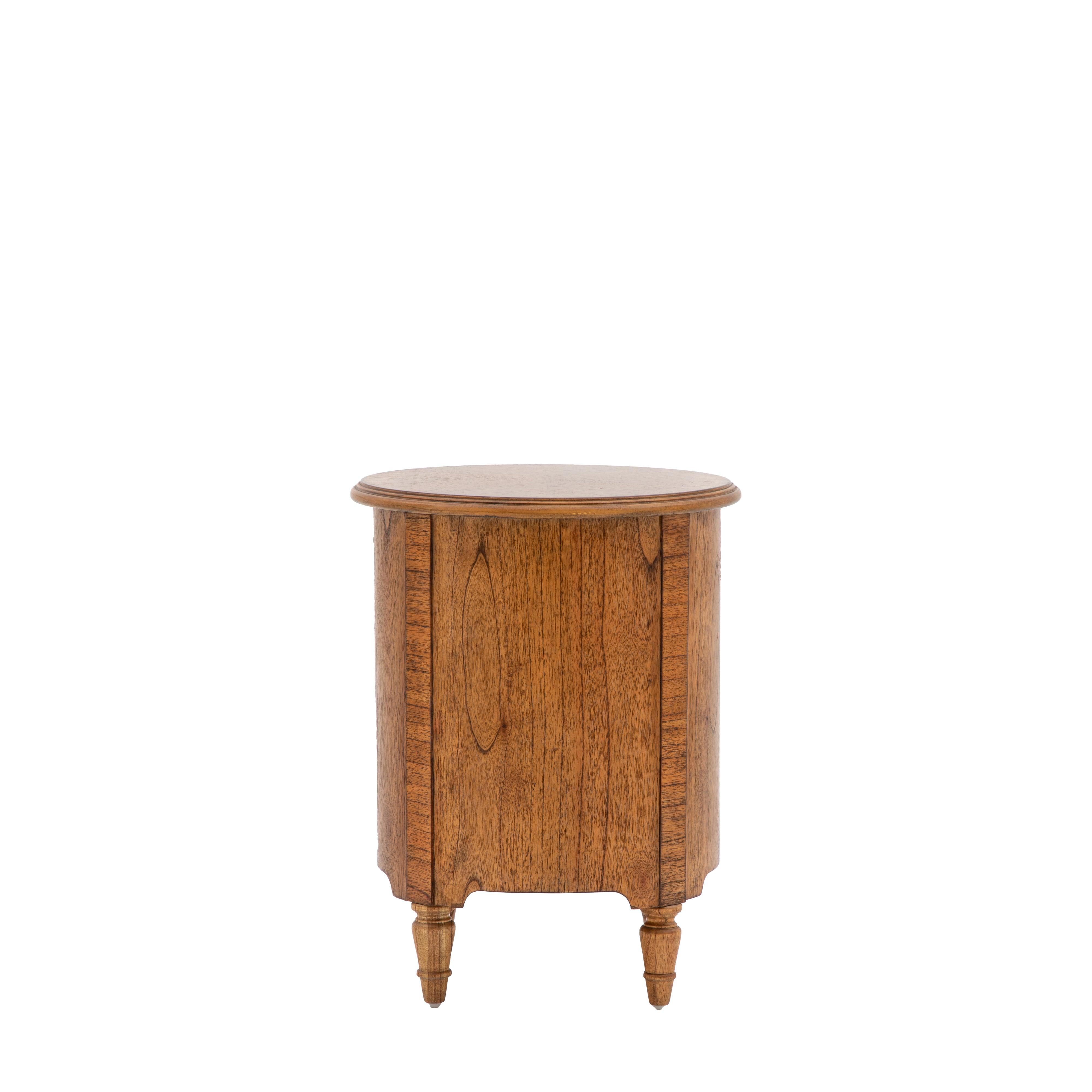 Solanis Drum Mindi Wood Side Table - Maison Rêves UK