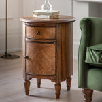 Solanis Drum Mindi Wood Side Table - Maison Rêves UK
