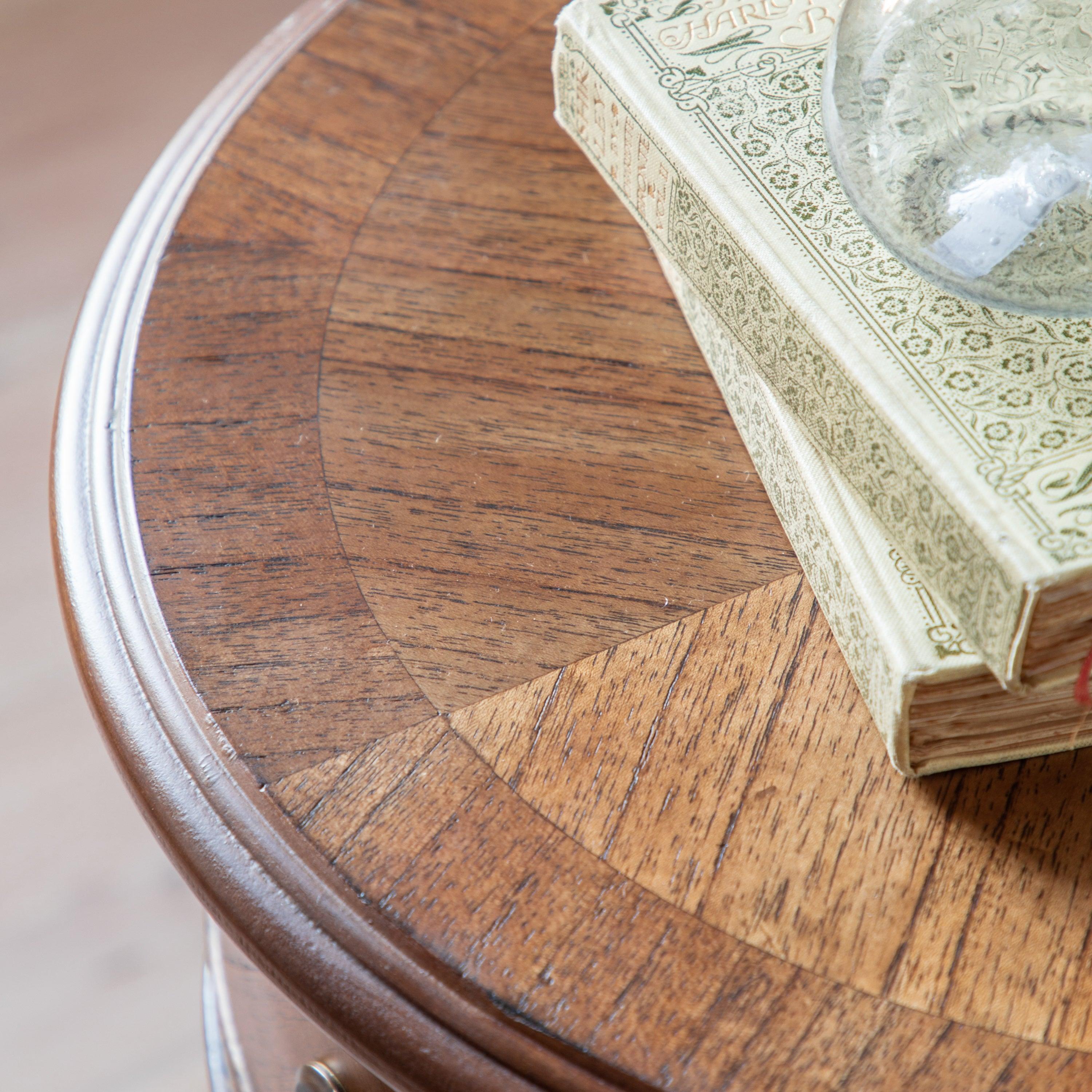Solanis Drum Mindi Wood Side Table - Maison Rêves UK
