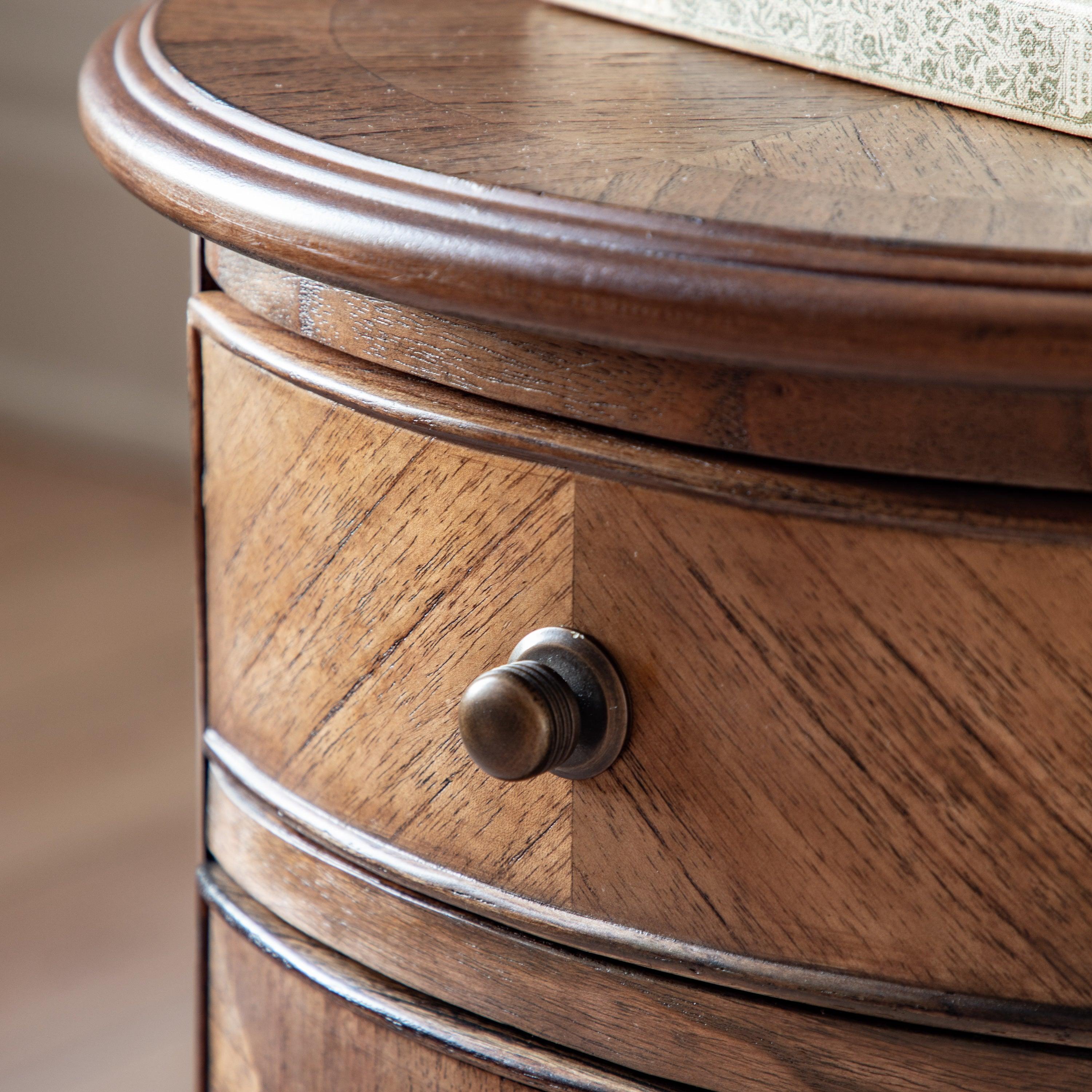 Solanis Drum Mindi Wood Side Table - Maison Rêves UK