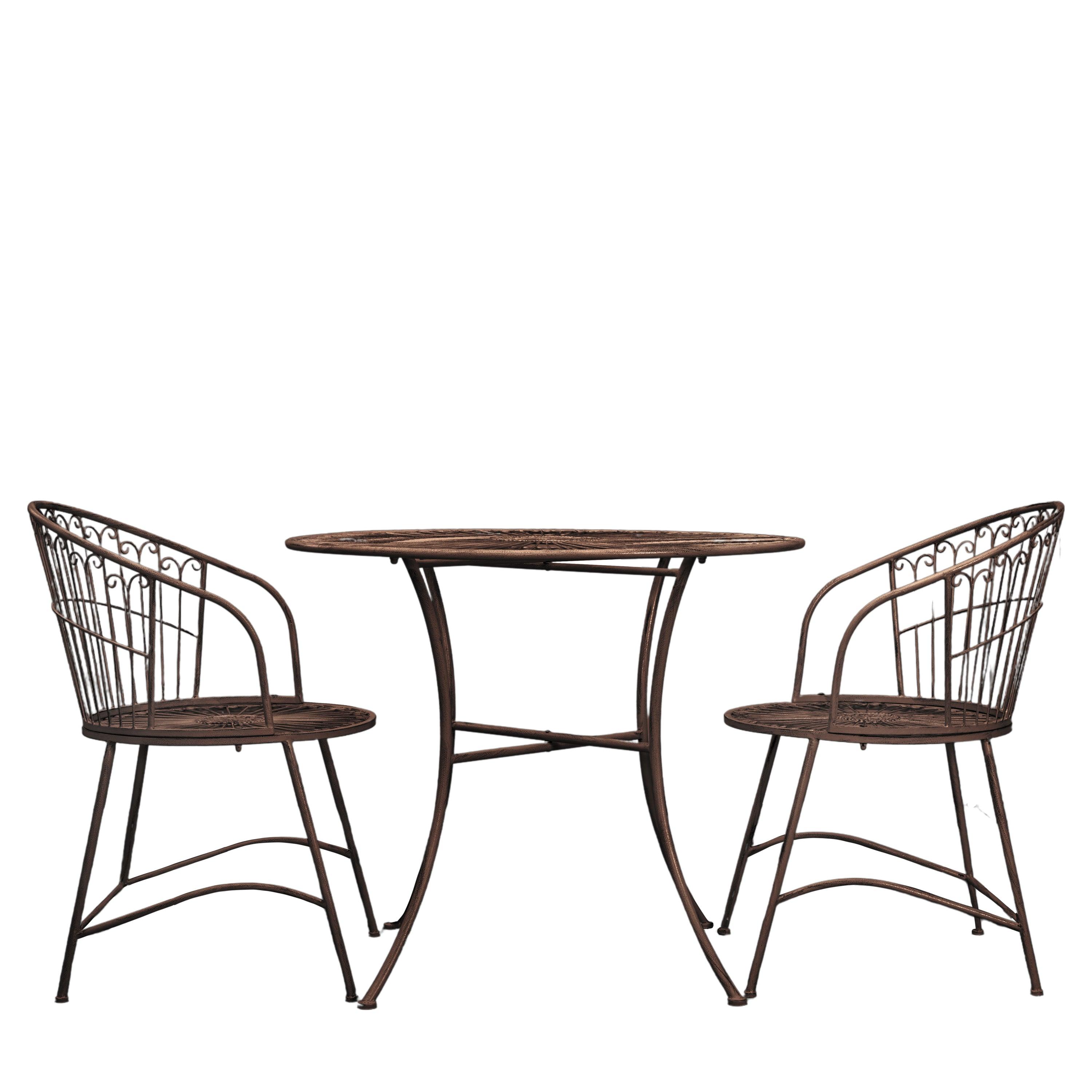 Sorrentia Iron 2 Seater Bistro Set Noir - Maison Rêves UK