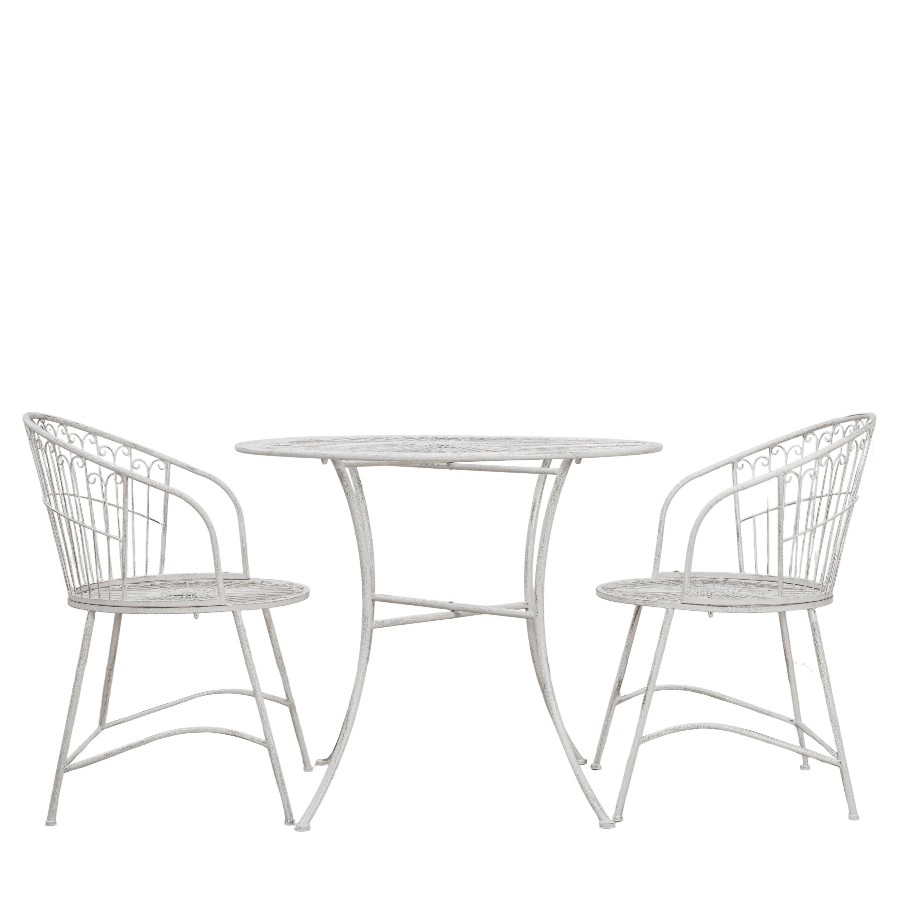 Sorrentia Iron 2 Seater Bistro Set Vanilla - Maison Rêves UK