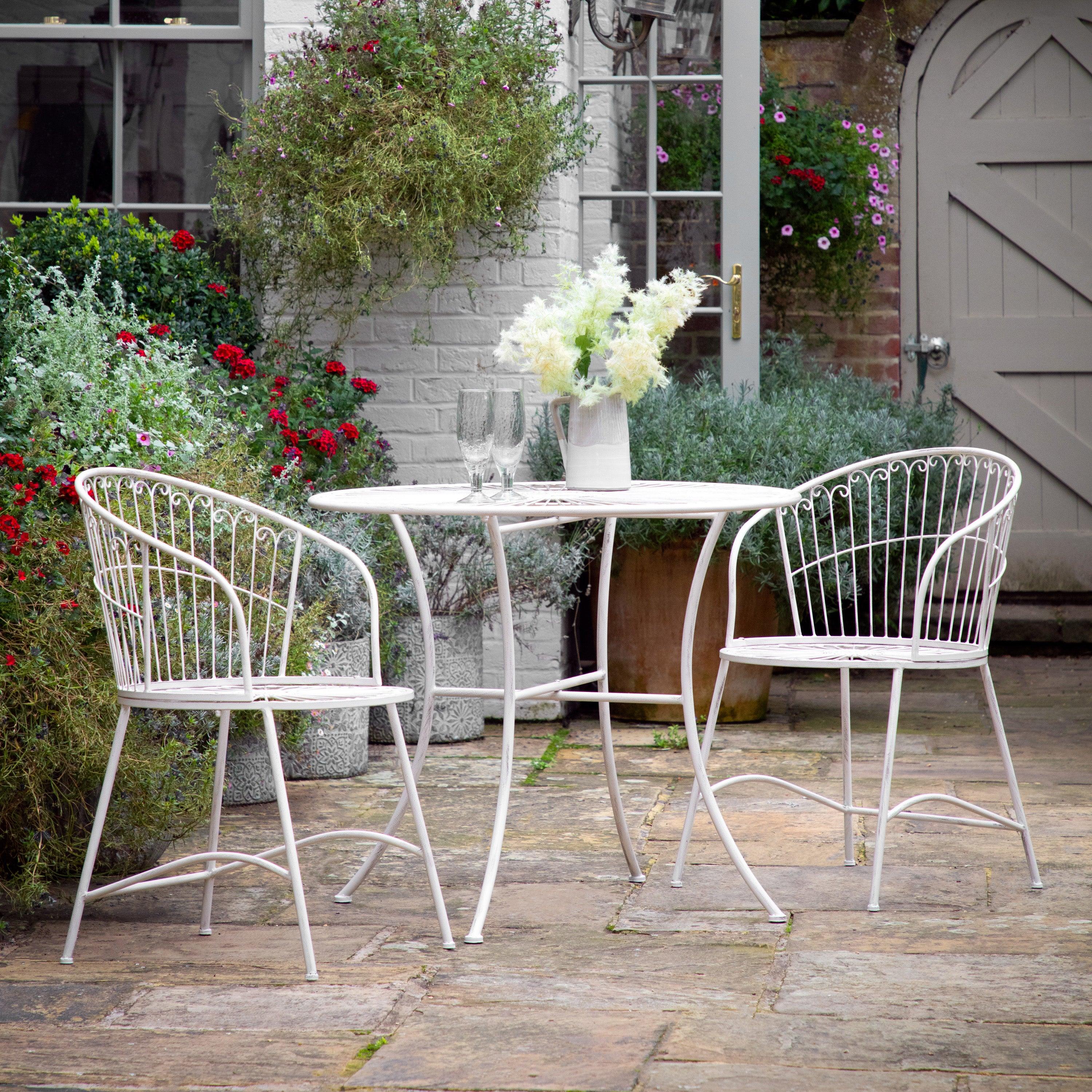 Sorrentia Iron 2 Seater Bistro Set Vanilla - Maison Rêves UK