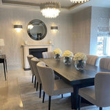 Sorrento Modern Design 10-Seater Dining Table in Textured Dark Oak Veneer by Berkeley Designs - Interitower | UK