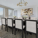 Sorrento Modern Design 10-Seater Dining Table in Textured Dark Oak Veneer by Berkeley Designs - Interitower | UK