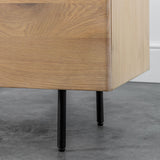 Stella Oak Wood 2 Drawer 2 Door Sideboard with Black Metal Legs - Maison Rêves UK