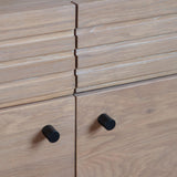 Stella Oak Wood 2 Drawer 2 Door Sideboard with Black Metal Legs - Maison Rêves UK