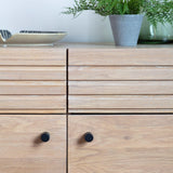 Stella Oak Wood 2 Drawer 2 Door Sideboard with Black Metal Legs - Maison Rêves UK