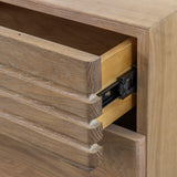 Stella Oak Wood 2 Drawer 2 Door Sideboard with Black Metal Legs - Maison Rêves UK