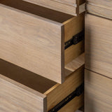 Stella Oak Wood 6 Drawer Chest with Black Metal Legs - Maison Rêves UK