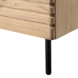 Stella Oak Wood 6 Drawer Chest with Black Metal Legs - Maison Rêves UK