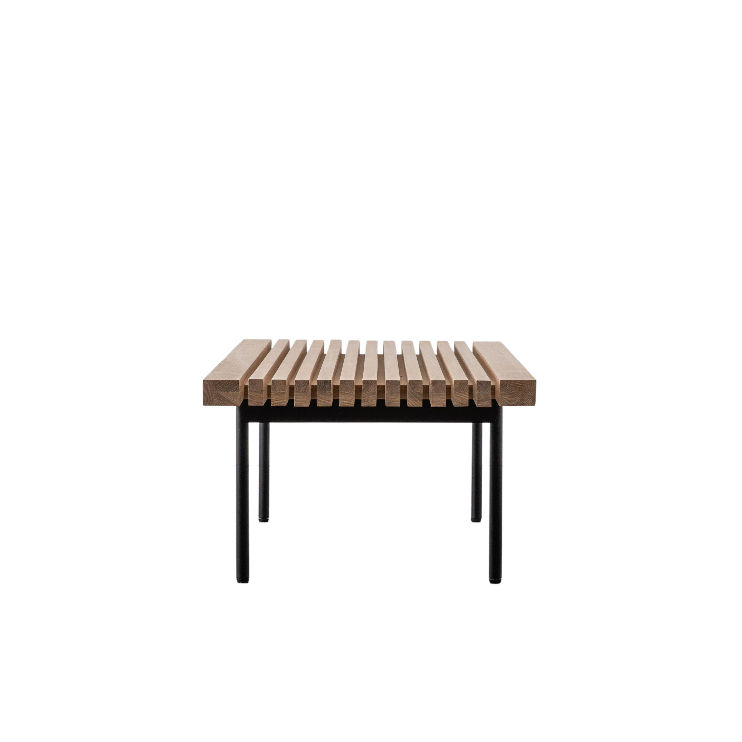 Stella Oak Wood Coffee Table with Black Metal Legs - Maison Rêves UK