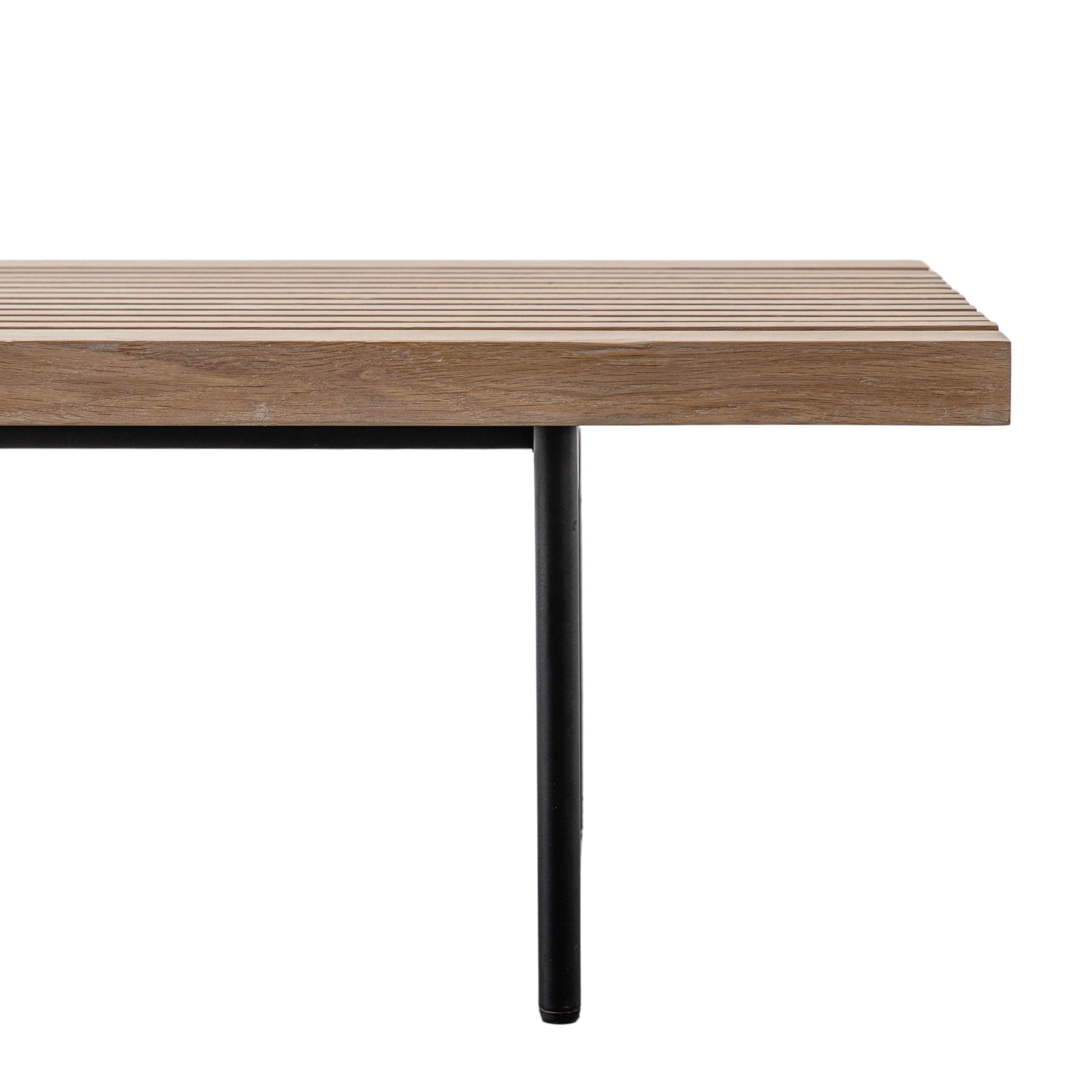 Stella Oak Wood Coffee Table with Black Metal Legs - Maison Rêves UK