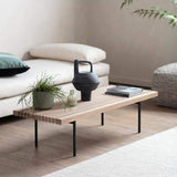 Stella Oak Wood Coffee Table with Black Metal Legs - Maison Rêves UK