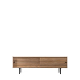 Stella Oak Wood Media Unit with Black Metal Legs - Maison Rêves UK