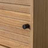Stella Oak Wood Media Unit with Black Metal Legs - Maison Rêves UK