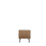 Stella Oak Wood Media Unit with Black Metal Legs - Maison Rêves UK