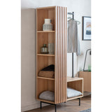 Stella Oak Wood Open Wardrobe with Black Metal Legs - Maison Rêves UK