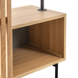 Stella Oak Wood Open Wardrobe with Black Metal Legs - Maison Rêves UK