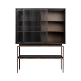 Tellem Black Wood Cabinet with Steel Frame - Maison Rêves UK