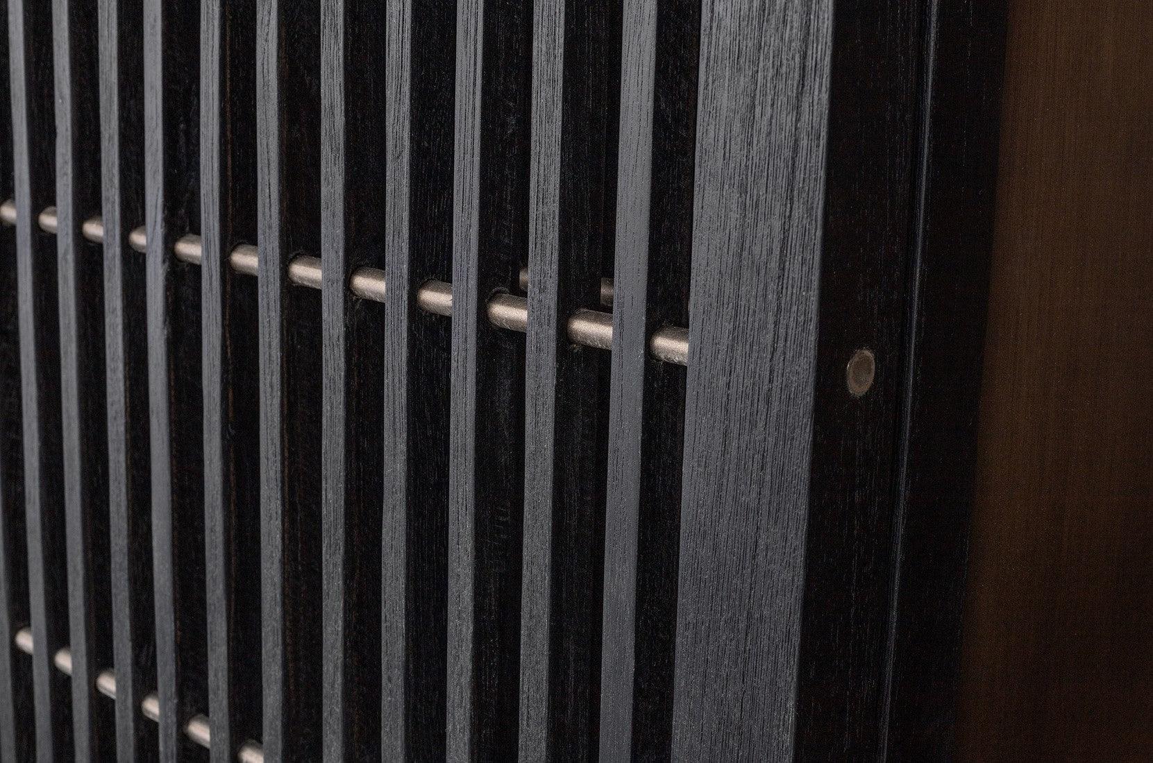 Tellem Black Wood Cabinet with Steel Frame - Maison Rêves UK
