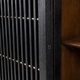 Tellem Black Wood Sideboard with Steel Frame - Maison Rêves UK