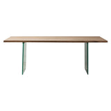 Tranquillo Acacia Wood Dining Table Large with Tempered Glass Legs - Maison Rêves UK