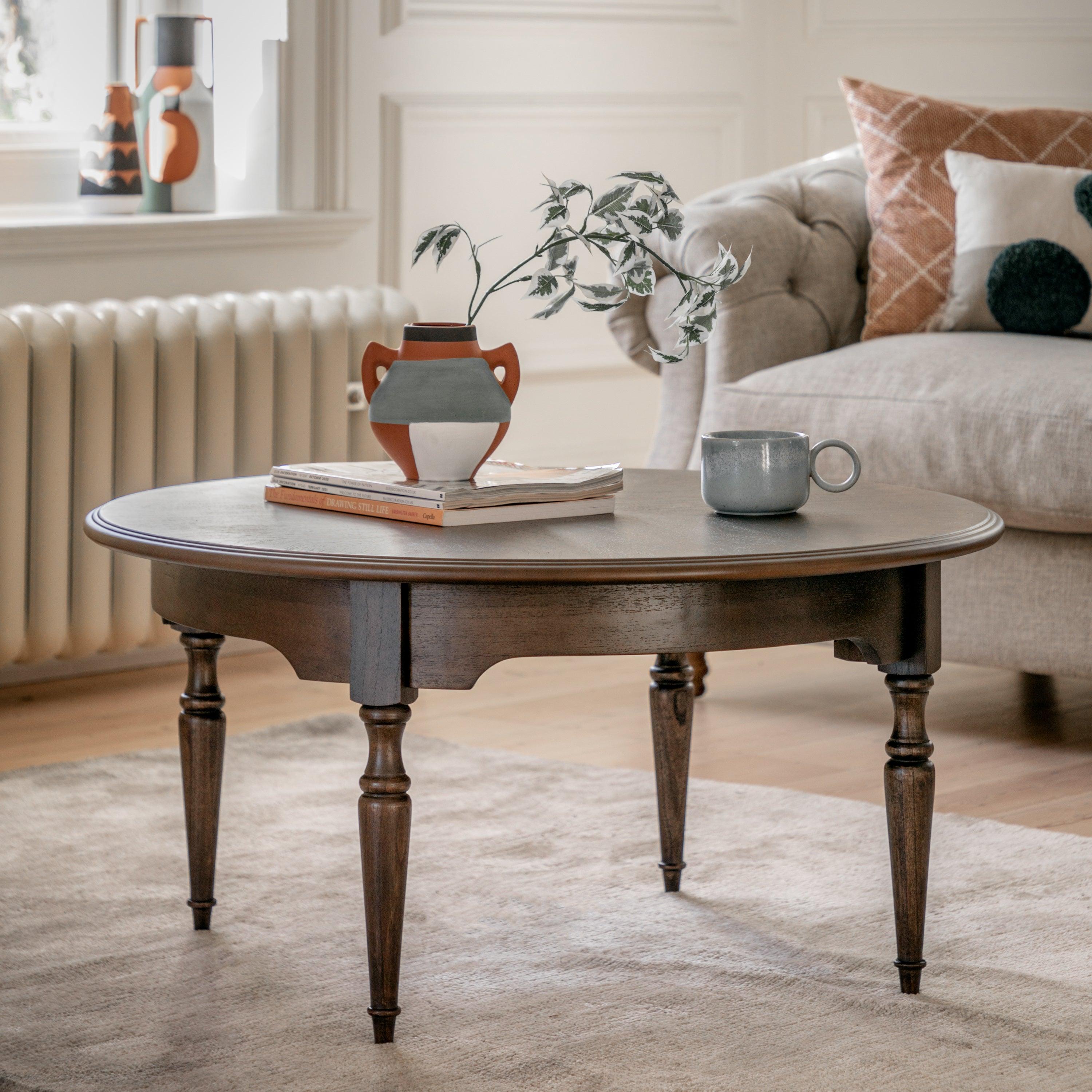 Verdanta Dark Mindi Wood Coffee Table - Maison Rêves UK