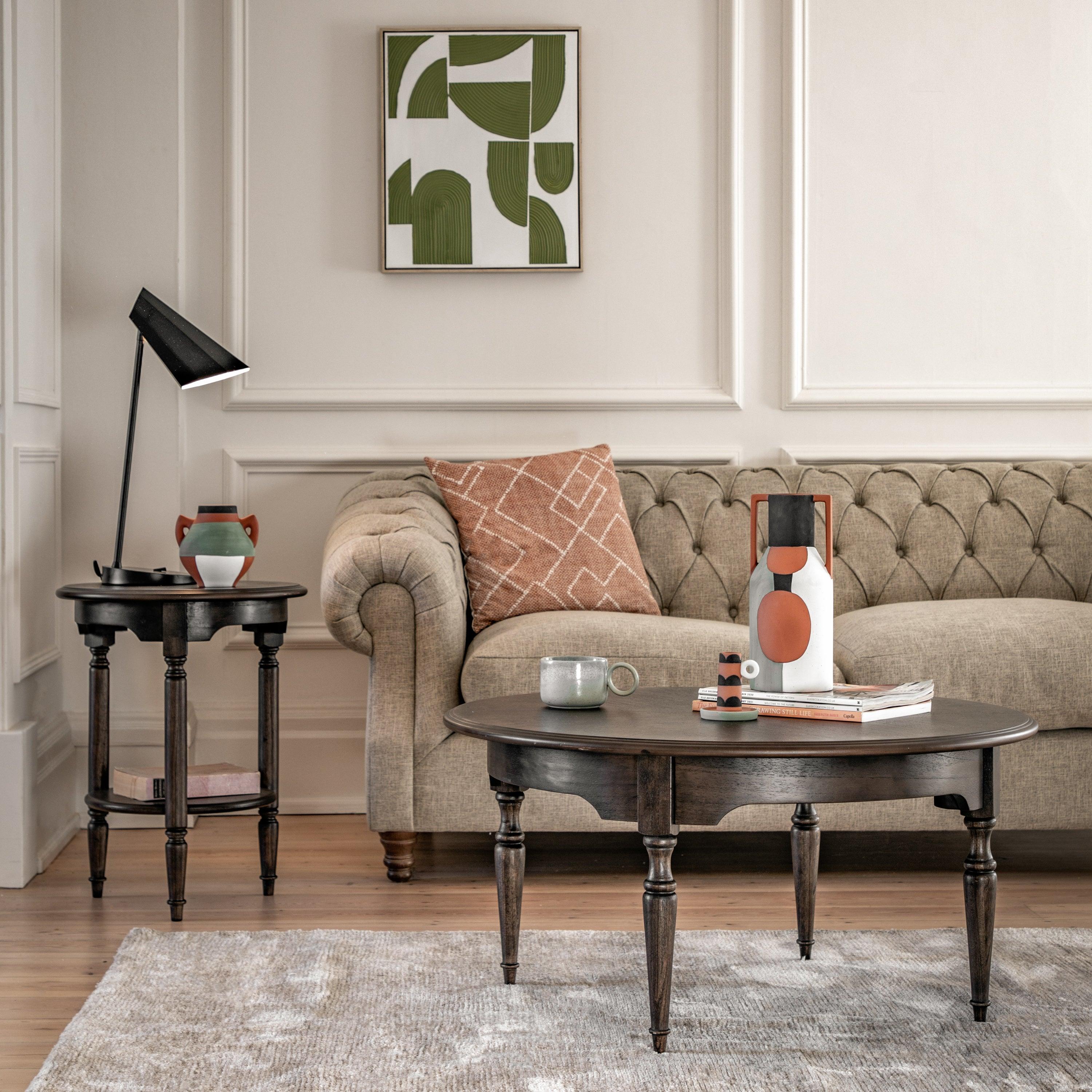 Verdanta Dark Mindi Wood Coffee Table - Maison Rêves UK